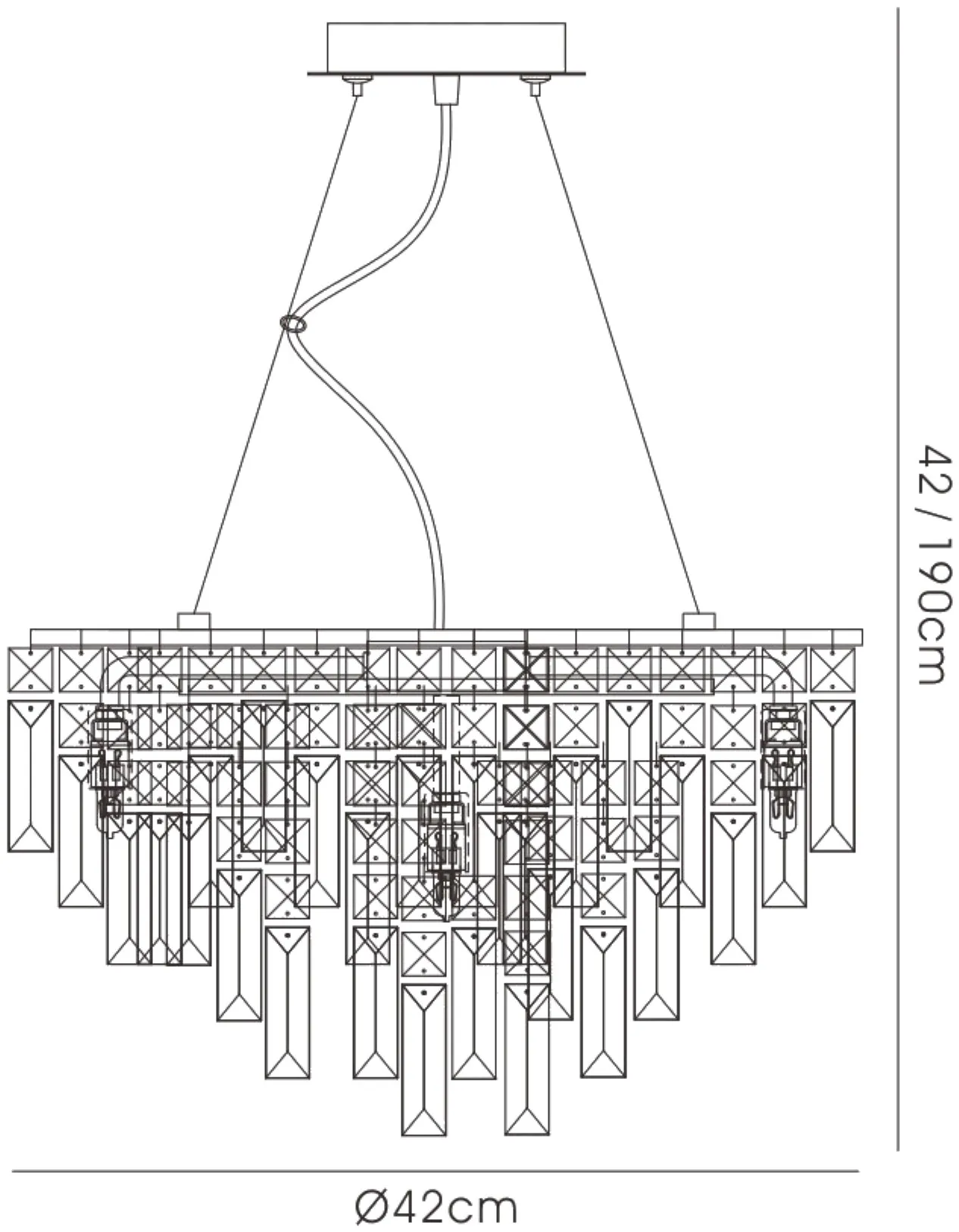 Maddison Rose Gold Crystal Ceiling Lights Diyas Ringed & Square Crystal Fittings